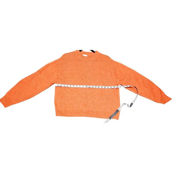 H&M Women's Orange Knit Sweater Crewneck Long Sleeve S Polyester & Acrylic Blend - Picture 8 of 8